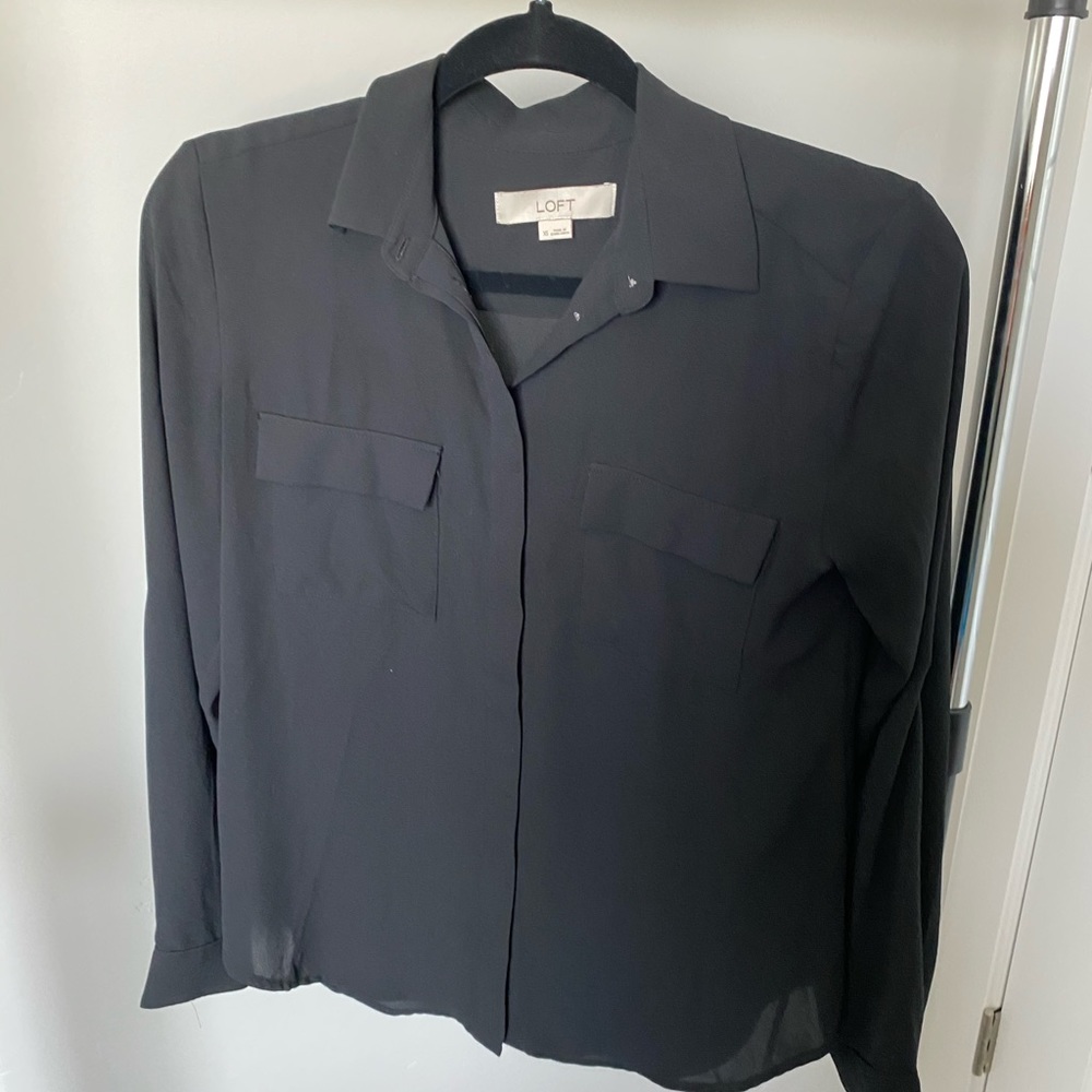 Black Utility Blouse